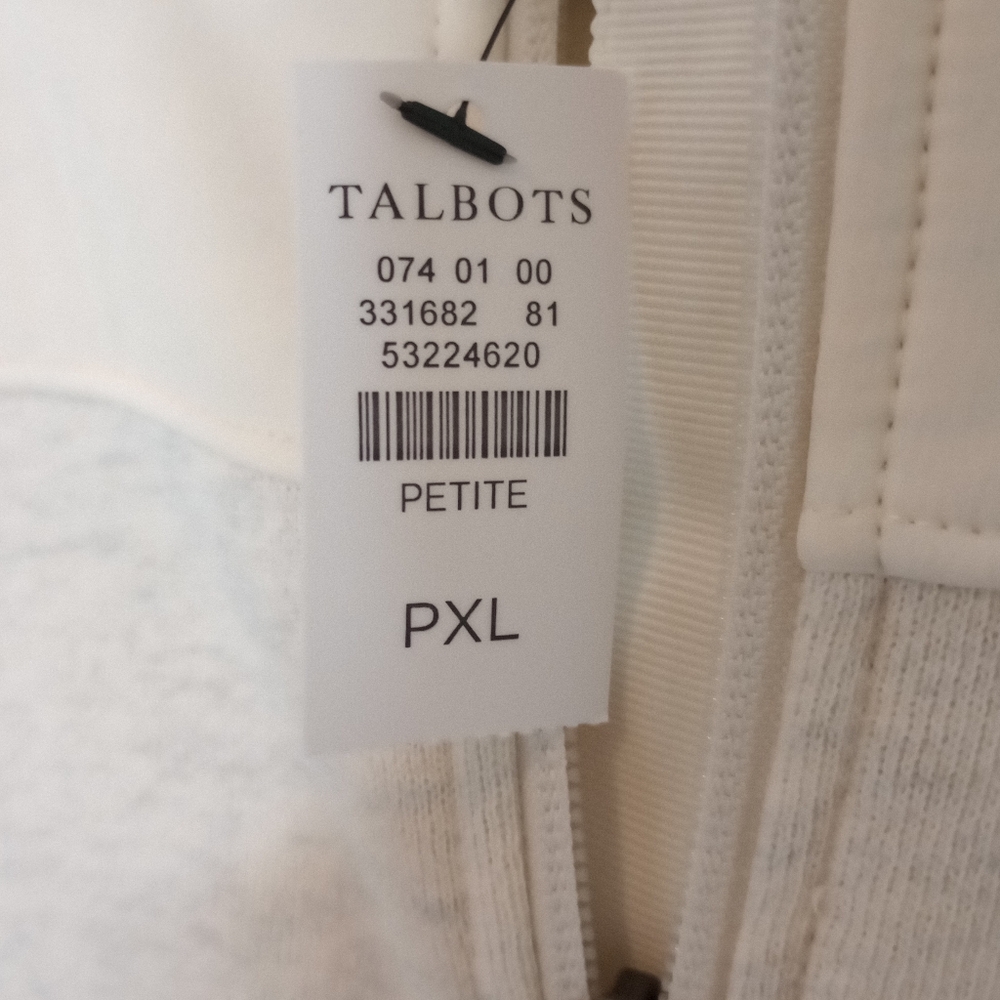Talbots Full Zip Vest Cream